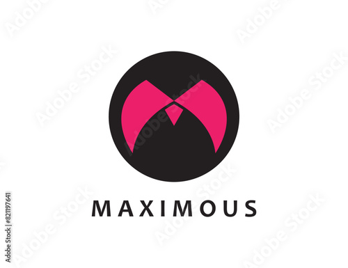 M lettering logo, initial of M. convection company brand
