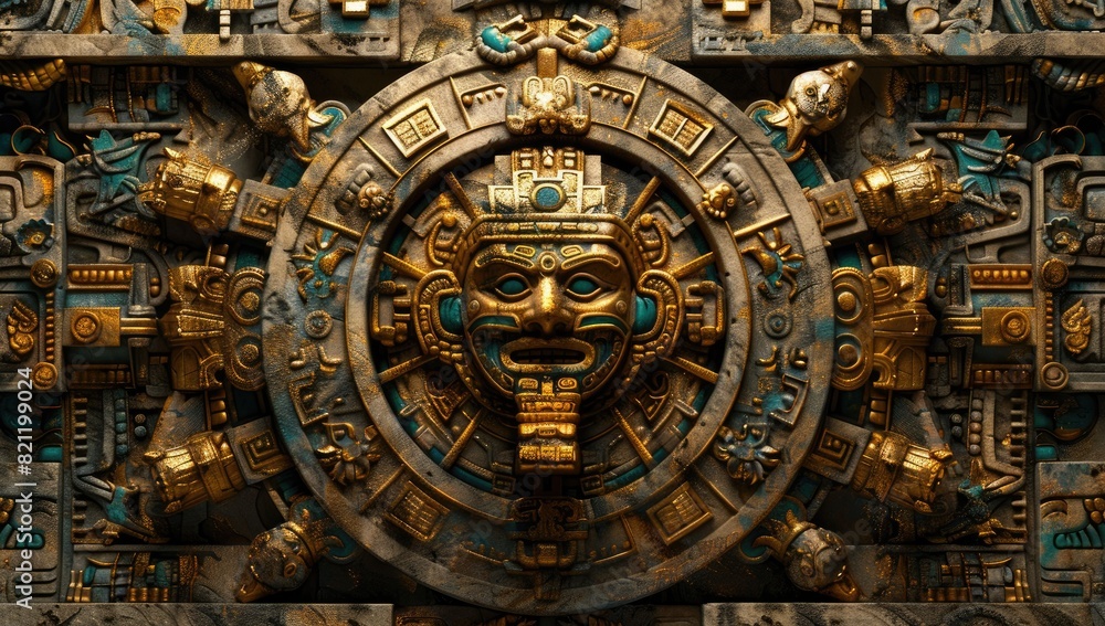 Intricate Aztec Sunstone Design