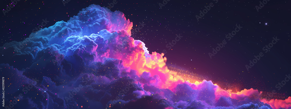 Neon-Infused Digital Cloud Art Neon-Infused Digital Cloud Art