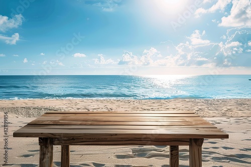 Table on outdoor beach backgrounds