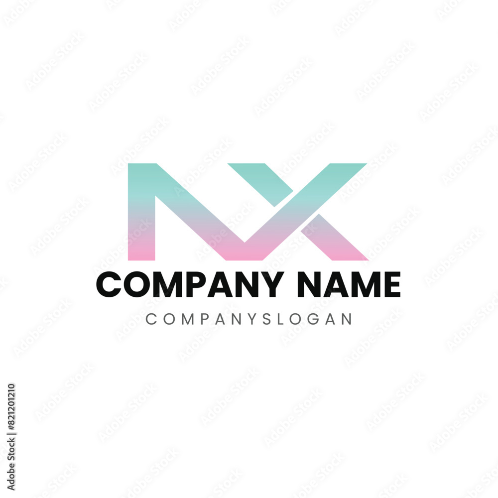Letter NX initial logo design Letter NX initial logo design