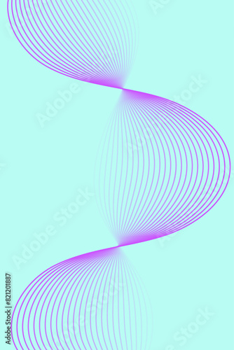 Abstract background with waves for banner. Standart poster size. Vector background with lines. Element for design isolated on blue. Purple and blue gradient. Brochure, booklet. Summer, spring