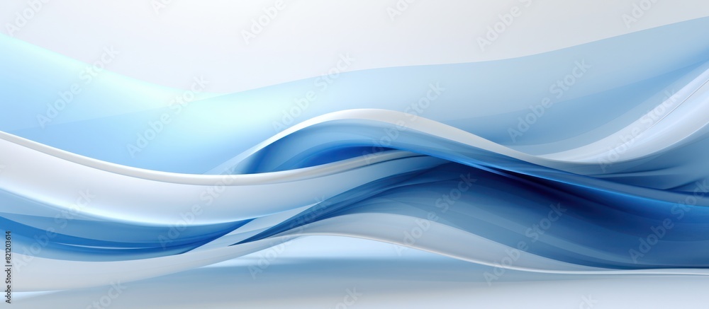 Naklejka premium Blue and white waves of light elegantly intertwine, creating a captivating visual symphony.