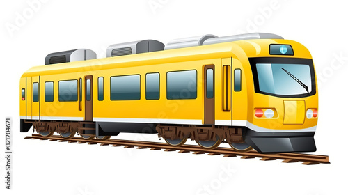 train alone against a stark white background