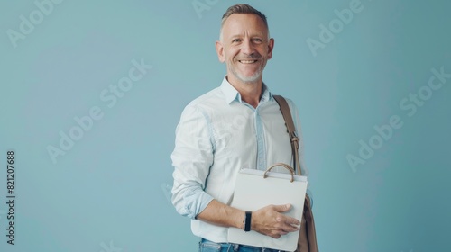 A Smiling Man with Laptop Bag photo
