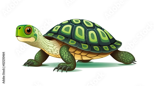 Isolated turtle on a white background