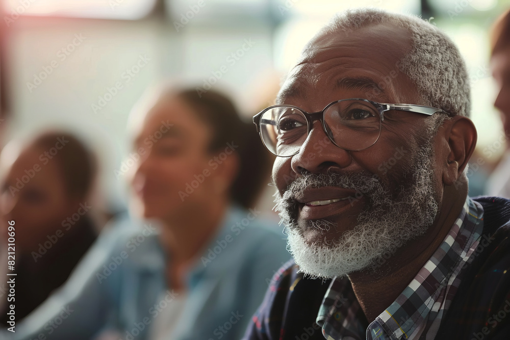 Close-up portrait of a happy black senior man with glasses indoors
Close-up portrait of a happy black senior man with glasses indoors