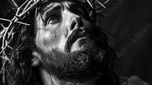 Jesus Christ with a crown of thorns on his head