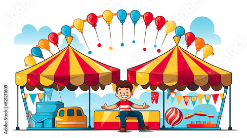 Funfair vendor isolated on a white background 