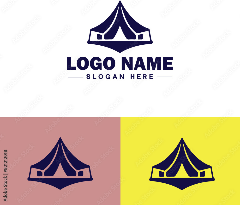 Fototapeta premium tent icon Shelter Canopy Awning flat logo sign symbol editable vector