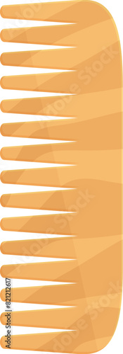 Illustration of a classic wooden comb isolated on a pure white background