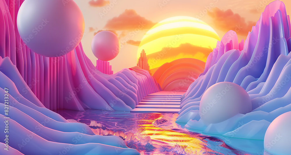 Obraz premium 3d- llustration awesome background