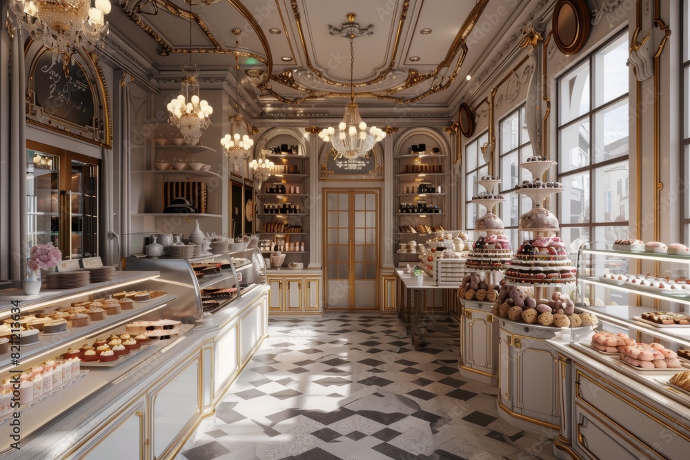 Elegant French Patisserie Interior Design with Virtual Reality Experience for Custom Visits