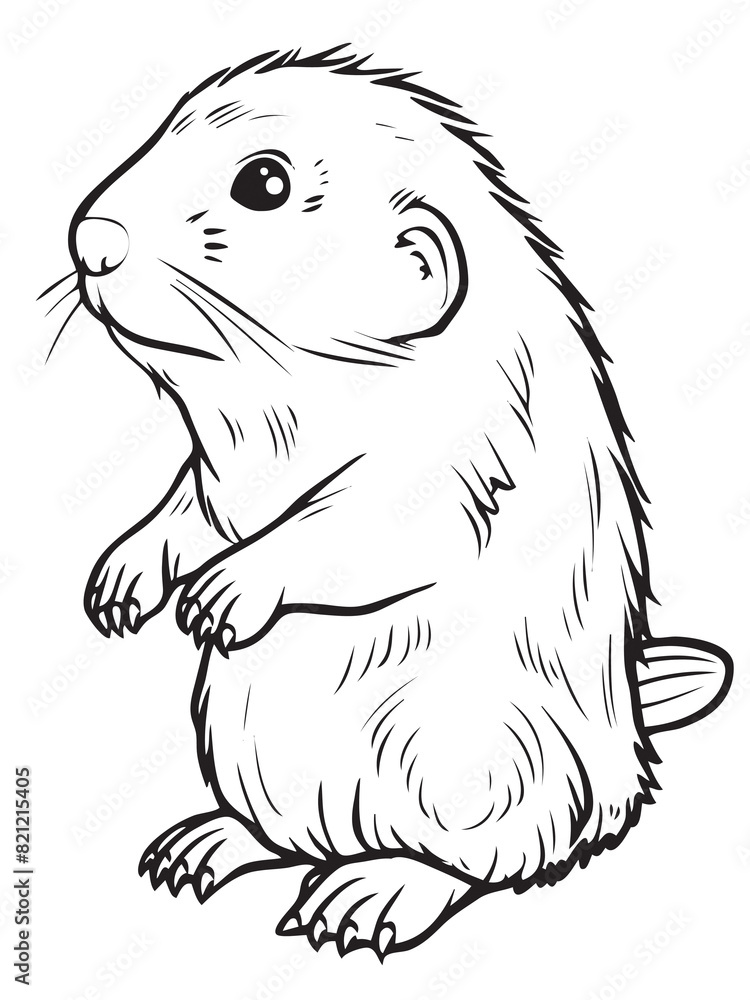 Cute isolated animal, flower, fairies coloring page. generative Cute isolated animal, flower, fairies coloring page. generative