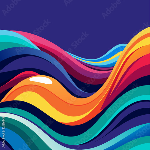 Abstract, bright color waves representing innovation and creativity in tech.1