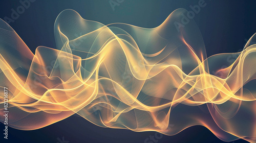 Produce a vector graphic of sound waves rippling and curving gracefully in a mesmerizing, wave-like composition.