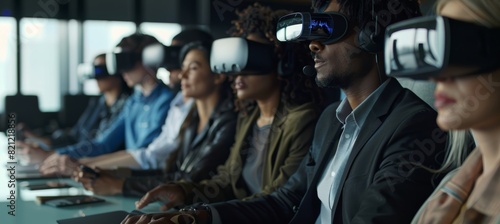 Virtual Reality Contract Signing in a High-Tech Environment - Futuristic Technology Concept for Global Connectivity and Remote Collaboration