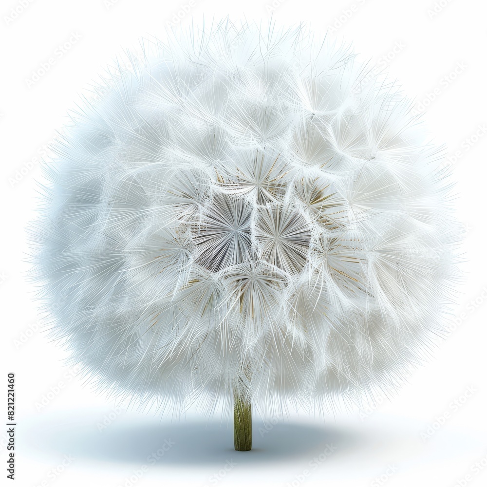 Fototapeta premium a dandelion with white seeds on a white background