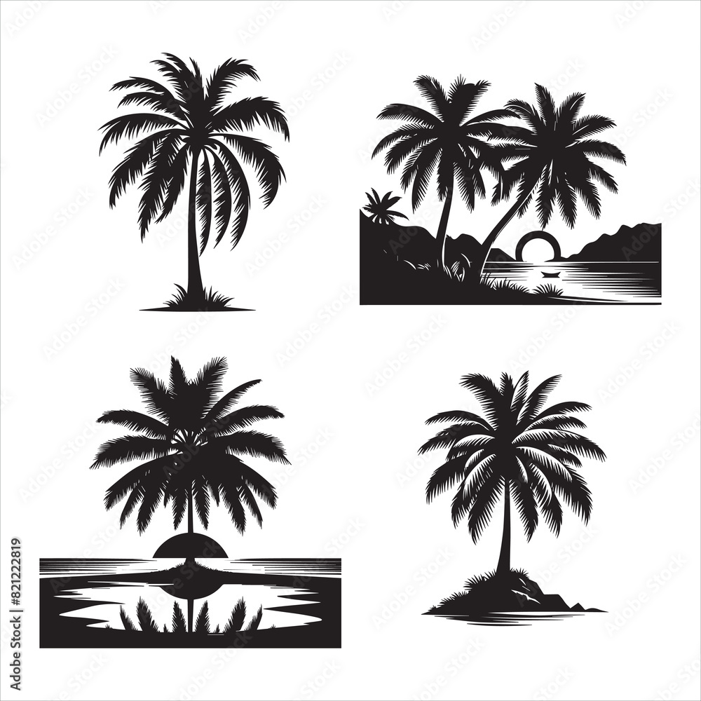 Fototapeta premium Coconut tree tropical vector design1