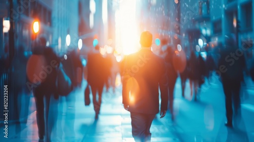 Business people walking in the city. Blur effect. © nikola-master