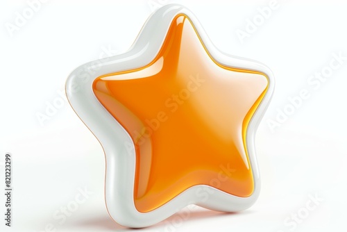 A bright orange star with a white outline