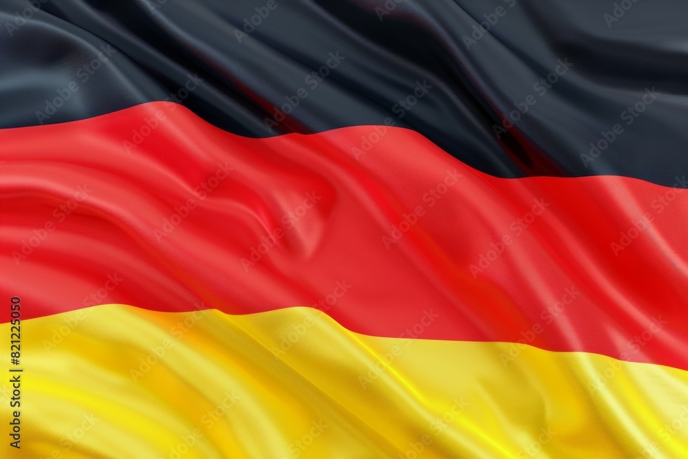 A flag with a red, yellow and black stripe. Flag of Germany. German official symbol A flag with a red, yellow and black stripe. Flag of Germany. German official symbol