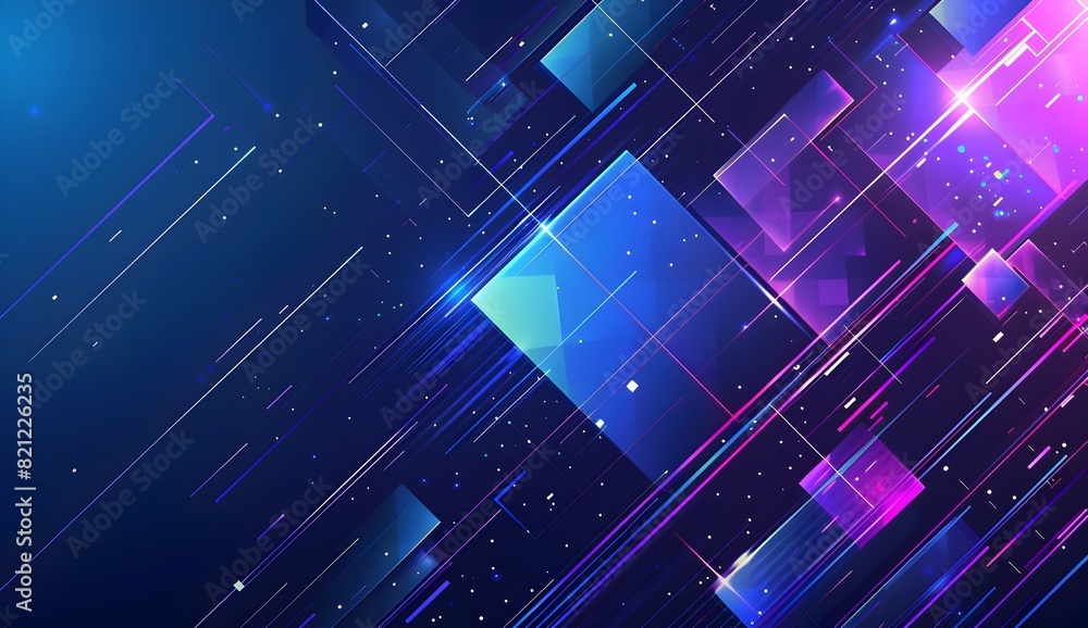 Abstract background with geometric lines and cubes in blue, purple gradient on dark blue background vector illustration
Abstract background with geometric lines and cubes in blue, purple gradient on dark blue background vector illustration