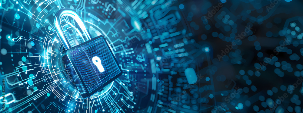 Fototapeta premium Futuristic Cybersecurity Concept Art