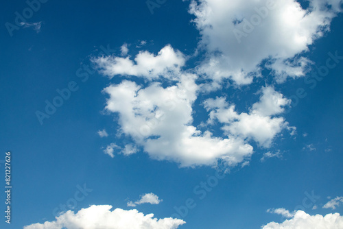 Beautiful blue sky with white clouds on a sunny day