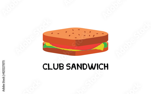 club sandwich vector illustration and icon, toast illustration.
