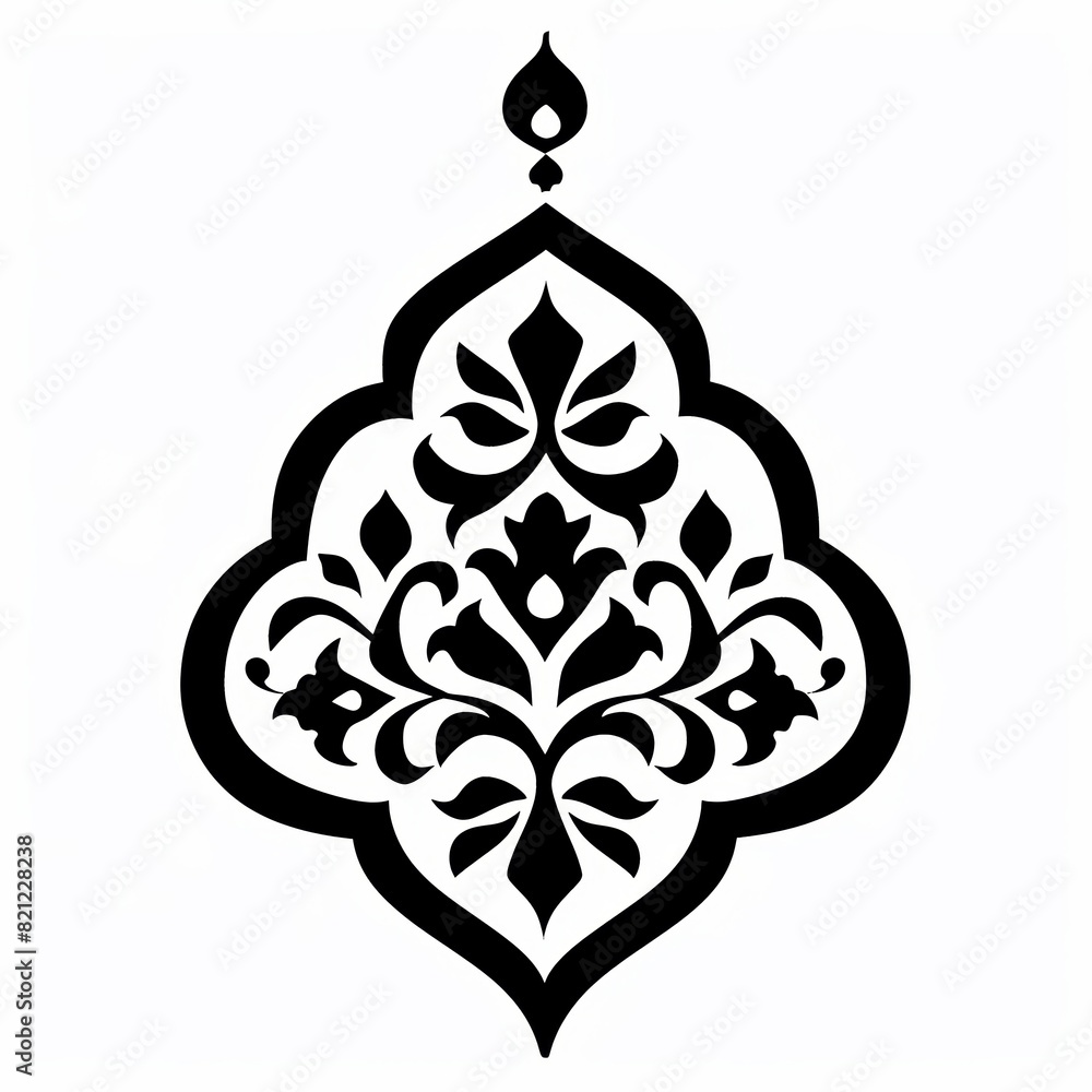 black moroccan shape on white background black moroccan shape on white background