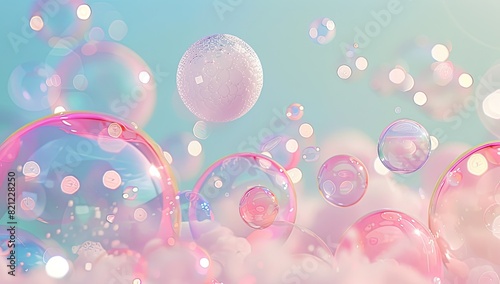 Pastel Pink and Blue Bubbles