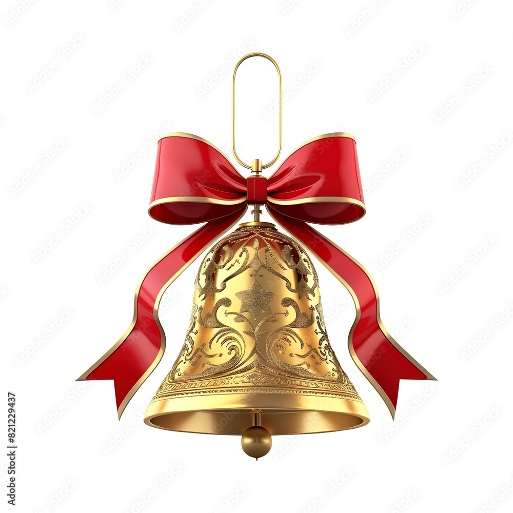 Golden christmas bells with red ribbon isolated on transparent background Remove png, Clipping Path, pen tool Golden christmas bells with red ribbon isolated on transparent background Remove png, Clipping Path, pen tool