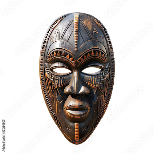 African Tribal Mask Traditional isolated on a transparent background