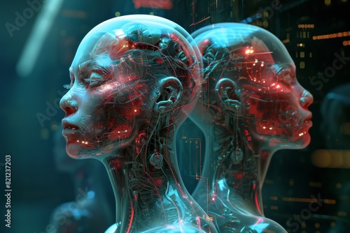 Cybernetic enhancements in human bodies, AI generated