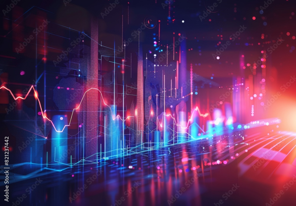 Create a sentence using words related to business, stocks, charts ...