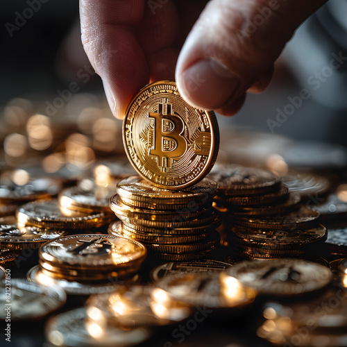 A person using cryptocurrency as a hedge against inflation and economic instability isolated on white background, space for captions, png
 photo
