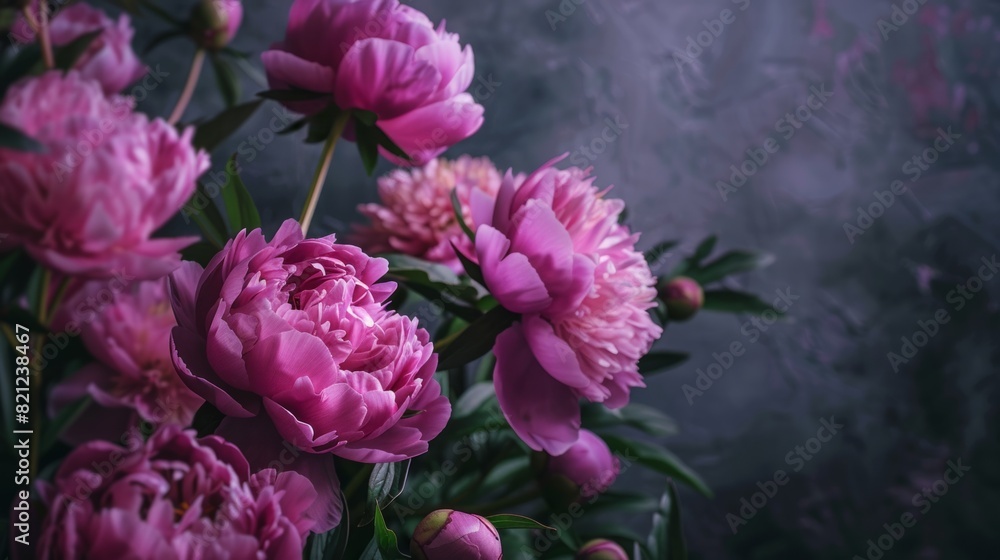 peony flowers with space to write generative ai
