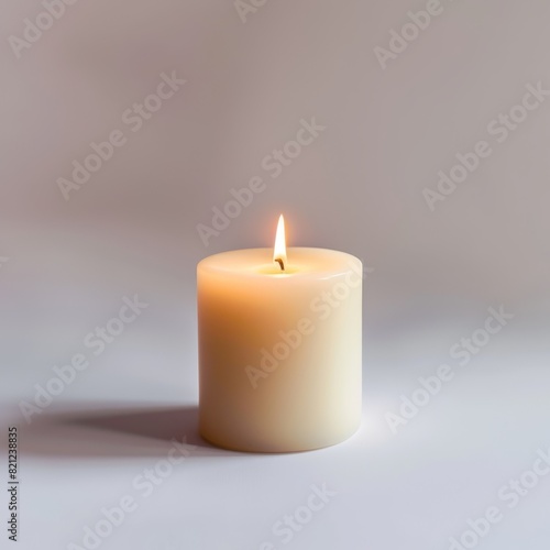 Wallpaper Mural Beige Pillar Candle Lit. Generative AI. Torontodigital.ca