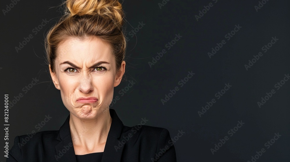 Portrait of a frustrated angry woman screaming out loud and pulling her hair out isolated on the gray background Portrait of a frustrated angry woman screaming out loud and pulling her hair out isolated on the gray background