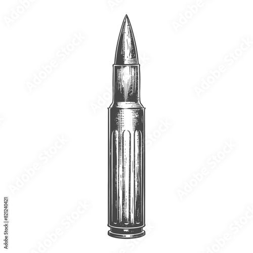 bullet full with old engraving style 