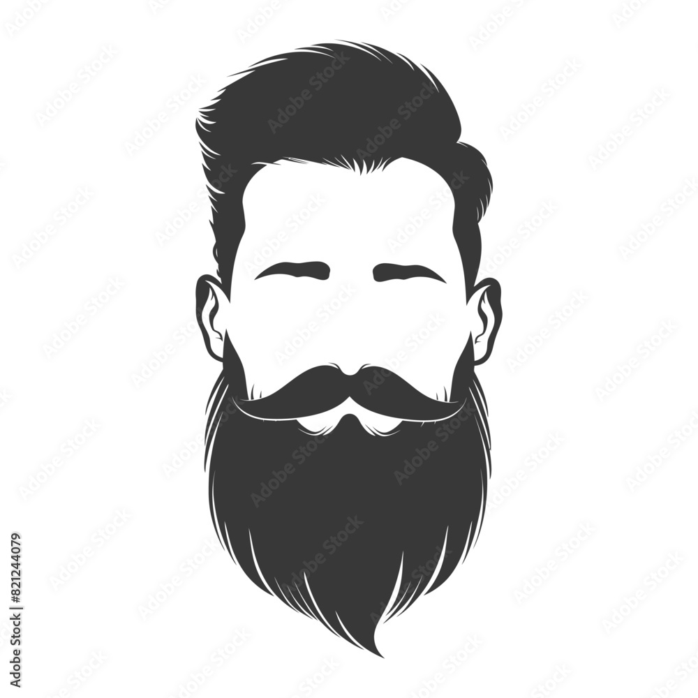 Silhouette beard hair mustache man only black color only Silhouette beard hair mustache man only black color only