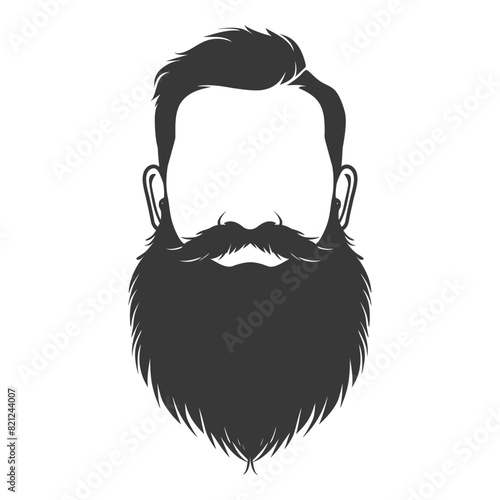 Silhouette beard hair mustache man only black color only