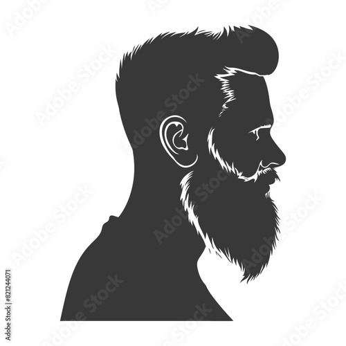 Silhouette beard hair mustache man only black color only