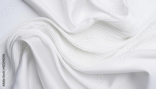 white background abstract cloth or liquid waves illustration of wavy folds of silk texture satin or velvet material or white luxurious background or wallpaper design of elegant curves white material