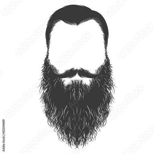 Silhouette beard hair mustache man only black color only