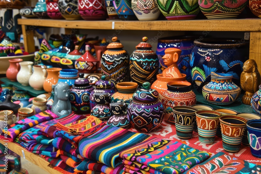 Fototapeta premium Photo Mexican pottery beautiful hand art, traditional culture