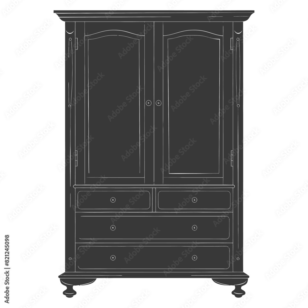 Silhouette Bedroom Cabinet black color only