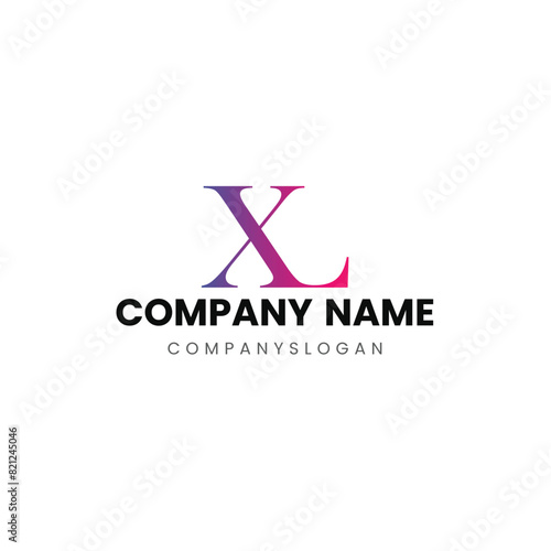 Letter XL initial logo design 