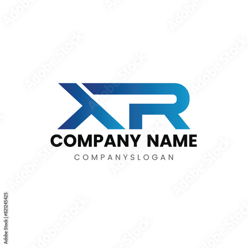 Letter XR initial logo design 